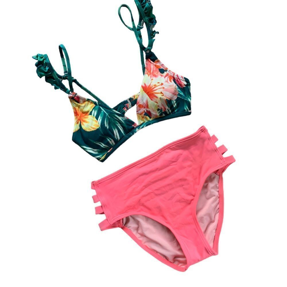 Coco Rave Bikini Set - 2 piece Floral High waisted - XS